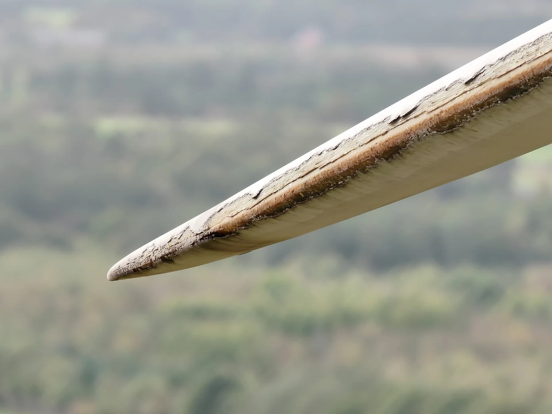 Close-up of a damaged blade edge